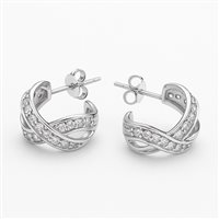 Orecchini da donna in oro bianco 18 kt con intreccio e zirconi – 6.21 g – Idee Preziose dal 1987 - IP.OK18B/142